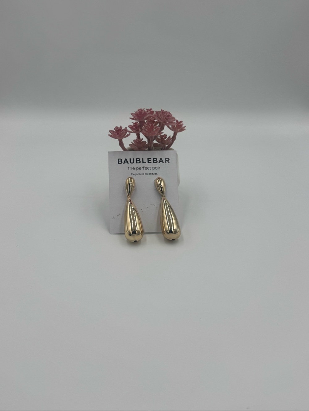 BaubleBar Gold Tone Teardrop Dangle Earrings
